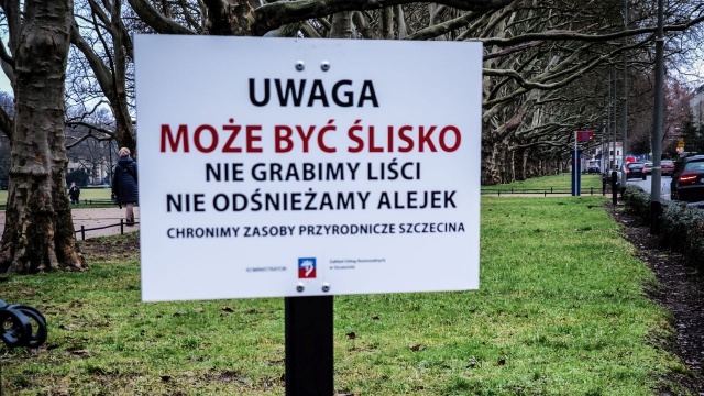 Zakład Usług Komunalnych chce chronić parkową faunę i florę - w szczecińskich parkach pojawią się informacje o wstrzymaniu grabienia liści, a w przypadku opadów śniegu nie będą także odśnieżane alejki.