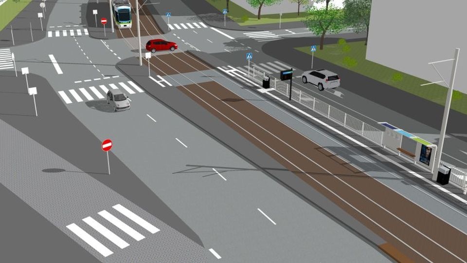 Wizualizacja - przystanek ul. Brzozowskiego22. źródło: Tramwaje Szczecińskie Spółka z o.o.