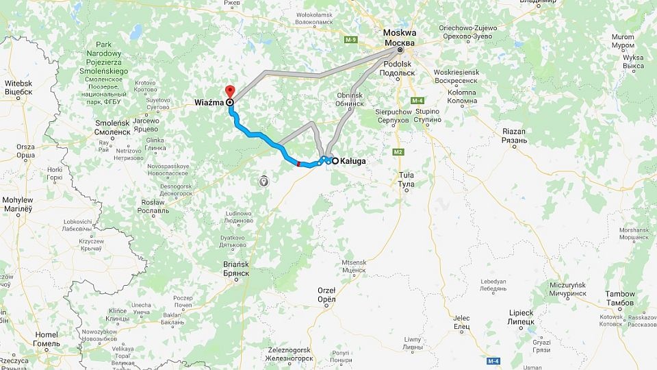 Do zdarzenia doszło na trasie Wiaźma - Kaługa. Fot. www.google.com/maps
