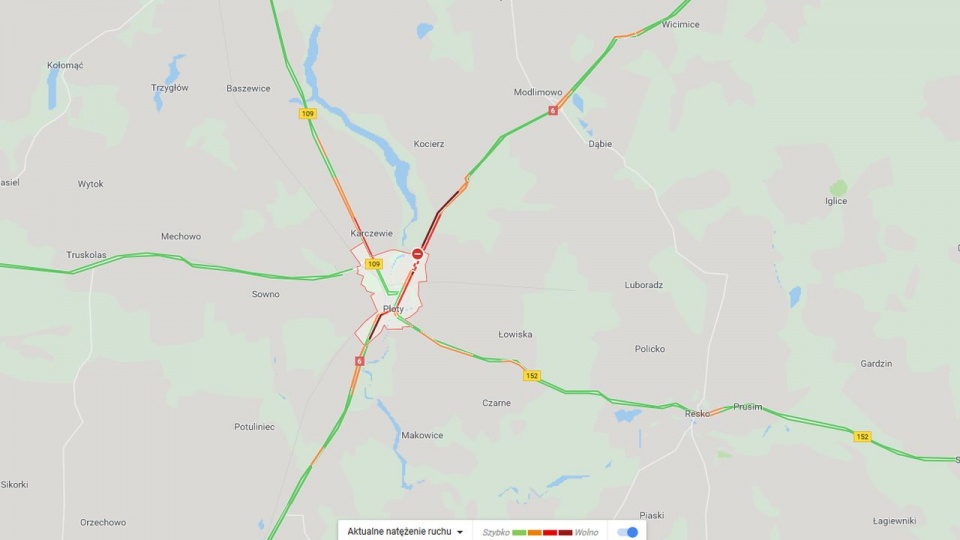 Do wypadku doszło na DK nr 6 w okolicach miejscowości Płoty. źródło: https://www.google.com/maps/place/72-310+P%C5%82oty/