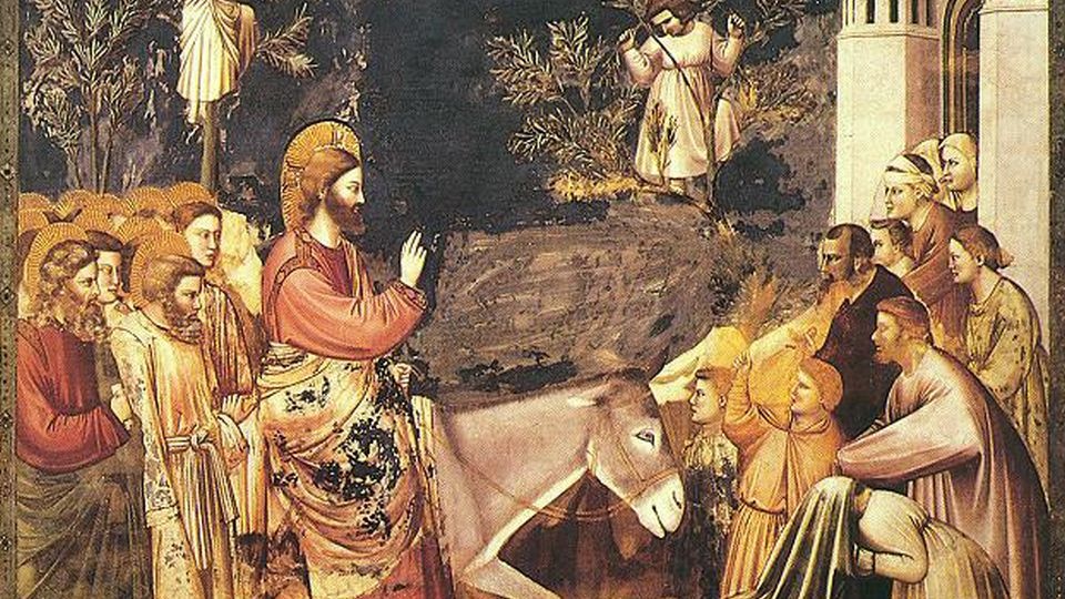 Giotto, Wjazd do Jerozolimy, kaplica Scrovegnich. https://pl.wikipedia.org/wiki/Niedziela_Palmowa