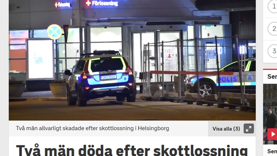 Po przewiezieniu ich do szpitala pod oddział ratunkowy zaczęły podjeżdżać samochody z młodymi ludźmi. Nad ranem policja poinformowała, że ciężko ranni mężczyźni zmarli. źródło: https://www.svt.se/nyheter/lokalt/helsingborg/tva-skottskadade-i-helsingborg