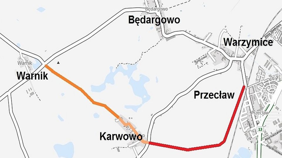 Nowa ścieżka pieszo-rowerowa z Przecławia do Karwowa powstanie wzdłuż linii kolejowej Szczecin - Berlin. źródło: Urząd Gminy Kołbaskowo