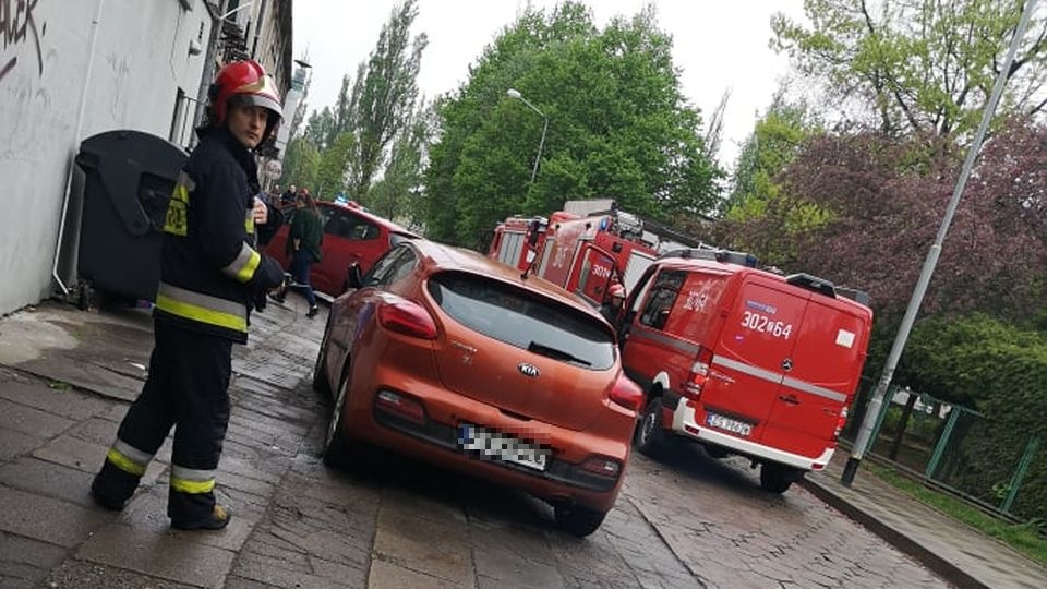 Na miejscu działała policja i straż pożarna. Fot. Daniel Trzepacz
