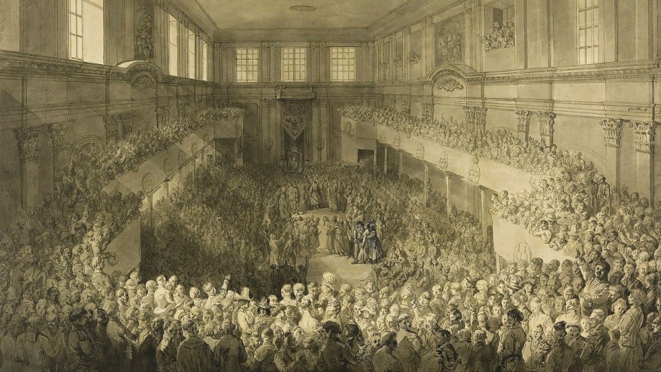 Zaprzysiężenie Konstytucji 3 Maja 1791 r. Rysunek Jana Piotra Norblina.