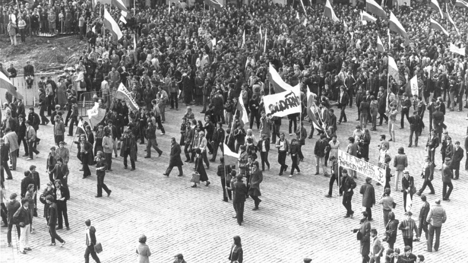 Demonstracja NSZZ „Solidarność” 3 maja 1982 (fot. Archiwum IPN)