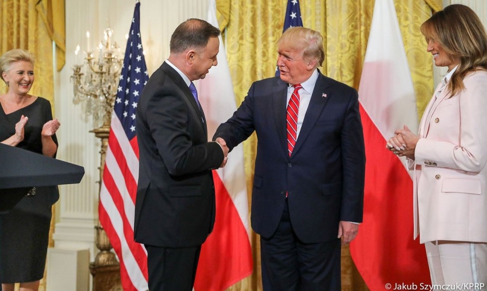 Prezydent Stanów Zjednoczonych powiedział po spotkaniu z Andrzejem Dudą, że "rozważa ponowną wizytę w Polsce". Fot. twitter.com/prezydentpl
