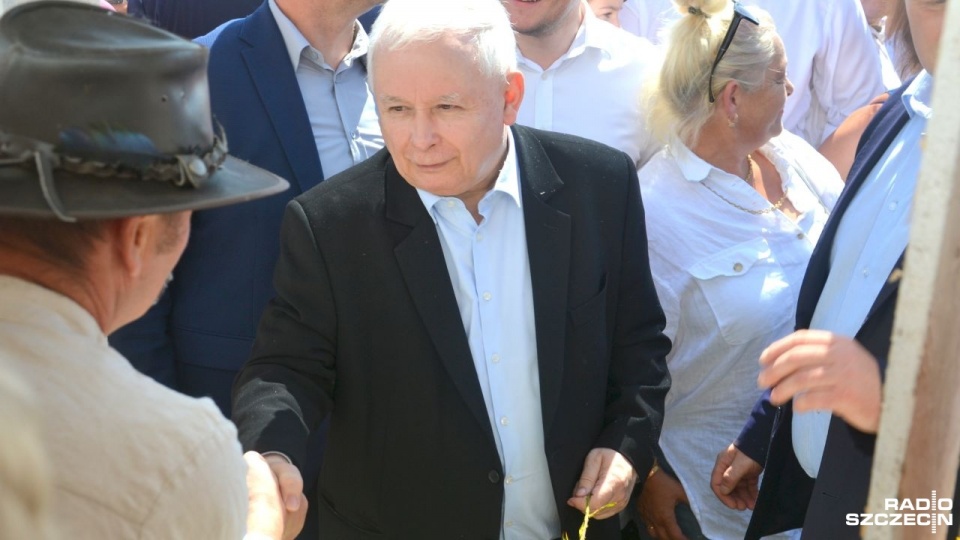 Prezes Prawa i Sprawiedliwości Jarosław Kaczyński odwiedził Dygowo. Fot. Przemysław Polanin [Radio Szczecin]