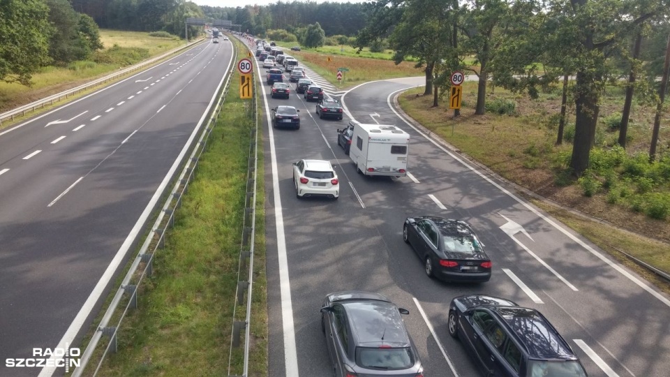 Przed Węzłem Goleniów Zachód. Fot. Marek Borowiec [Radio Szczecin]