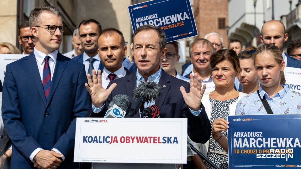 Jak mówili kandydaci Koalicji Obywatelskiej, obecna władza podpala Polskę. Fot. Robert Stachnik [Radio Szczecin]
