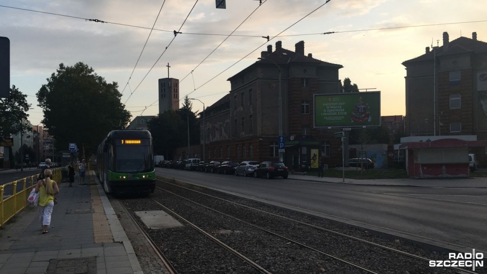 Pierwsze tramwajowe "siódemki" już przejechały wracając na swoją stałą trasę między Krzekowem a Pętlą Turkusowa. Fot. Jacek Rujna [Radio Szczecin]