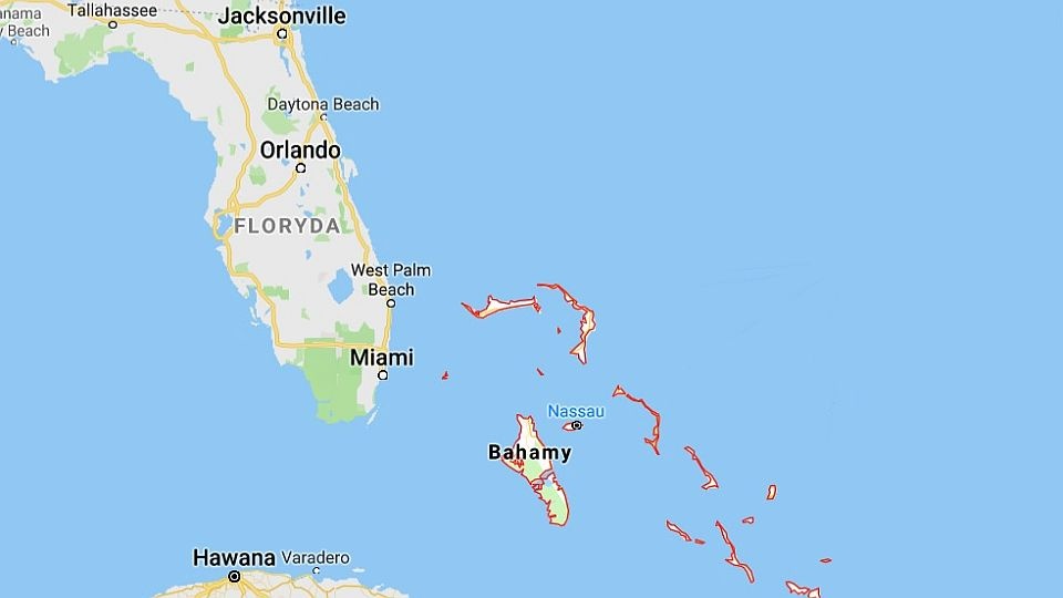 Wolontariusze z psami jeszcze wiele dni będą przeszukiwać całkowicie zdewastowane północne regiony wysp Bahama. Fot. www.google.com/maps