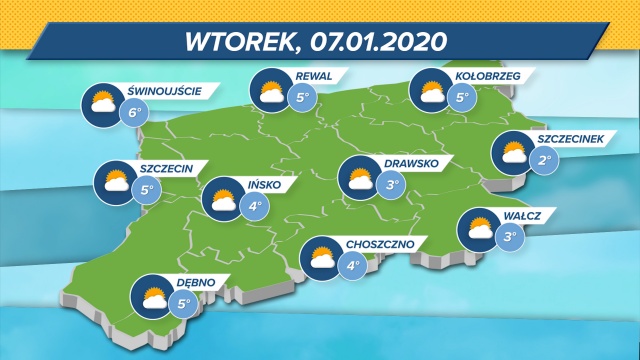 Maksymalne wskazania termometrów w regionie: 2-6 w skali Celsjusza. Padać nie powinno. Ciśnienie wysokie, wiatr z południowego zachodu.
