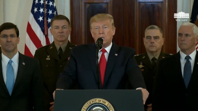 Prezydent Donald Trump nie ogłosił kolejnych działań odwetowych wobec Iranu. Zapowiedział natomiast wprowadzenie dodatkowych sankcji wobec Teheranu.