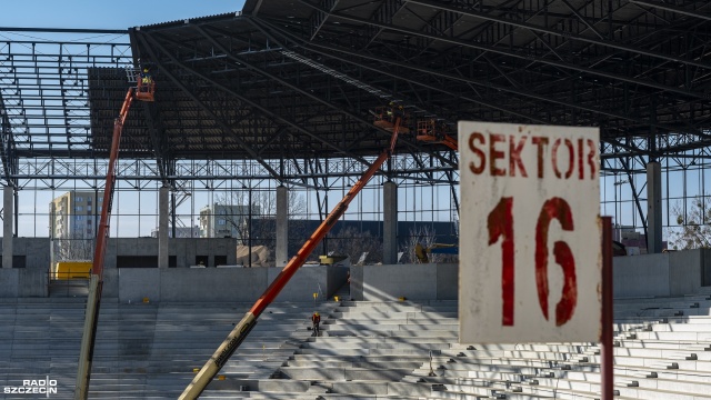 Na początku maja rozpocznie się montaż krzesełek na budowanym stadionie im. Floriana Krygiera w Szczecinie.