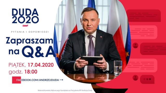 Po raz kolejny kandydat na Prezydenta RP Andrzej Duda weźmie udział w multimedialnej akcji QA, czyli: Pytania i Odpowiedzi.