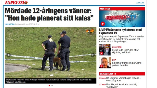 12-lenia dziewczynka została śmiertelnie ranna w wyniku gangsterskich porachunków na przedmieściach Sztokholmu. Wszystko wskazuje na to, że ofiara strzelaniny miała polskie korzenie.