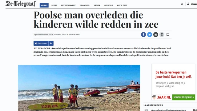 W Holandii Polak utonął ratując troje dzieci, które kąpały się w morzu w rejonie miejscowości Julianadorp. Do wypadku doszło w niedzielę.