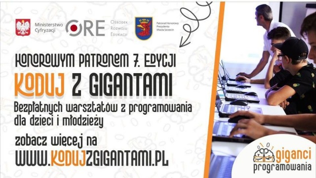 Kodowanie, programowanie i tworzenie animacji komputerowych - tego wszystkiego będzie można nauczyć się w Szczecinie. Ruszyły zapisy na kolejną odsłonę akcji Koduj z Gigantami.