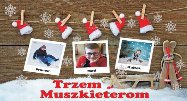 Świąteczny Upominek dla Trzech Muszkieterów - pod takim hasłem odbędzie się w środę wirtualna impreza charytatywna.