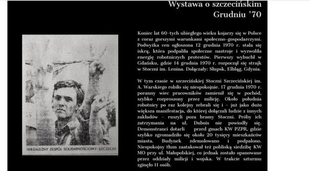 Byłem uczestnikiem strajków w Stoczni Szczecińskiej im. Adolfa Warskiego w latach 19701971 - to tytuł wystawy, którą można zobaczyć online.