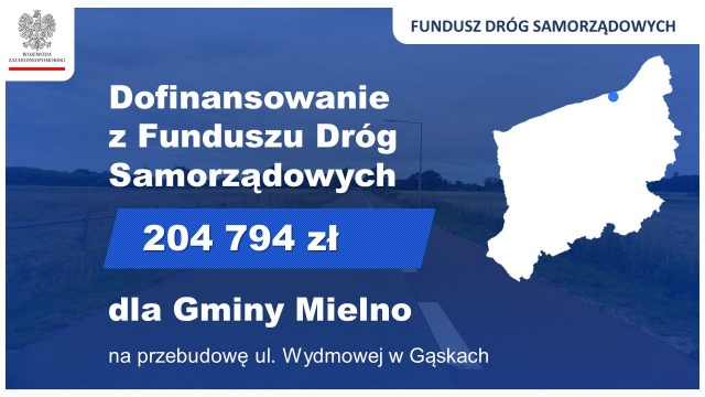 Ulica Wydmowa w Gąskach zostanie przebudowana. To dzięki środkom z Funduszu Dróg Samorządowych.