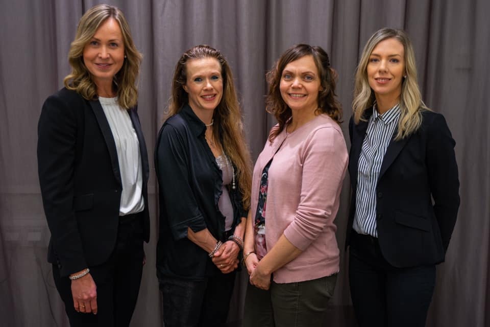 Od lewej mec. Ruth Nordström, Ellinor Grimmark, Linda Steen i mec. Rebecca Ahlstrand. Fot. Facebook / Scandinavian Human Rights Lawyers