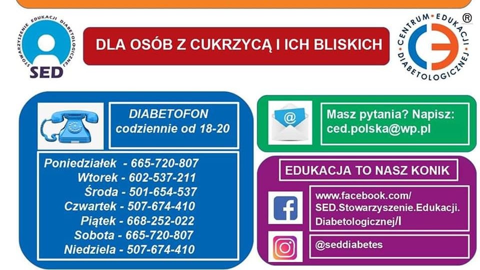 "Diabetofon" będzie działać także w święta. źródło: https://www.facebook.com/SED.Stowarzyszenie.Edukacji.Diabetologicznej/