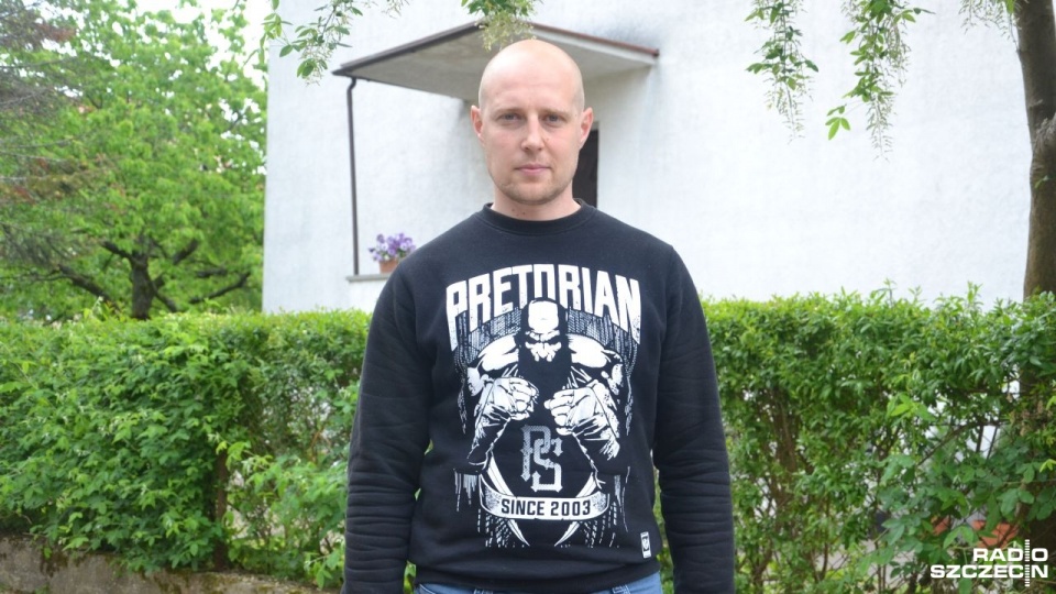 Maciej Szczechowicz, który uratował kobietę przed nożownikiem. Fot. Przemysław Polanin [Radio Szczecin]