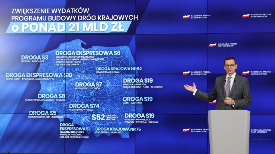 Mateusz Morawiecki powiedział, że ostateczne decyzje dotyczące dodatkowych pieniędzy na drogi zapadły we wtorek na posiedzeniu Rady Ministrów. Fot. twitter.com/PremierRP
