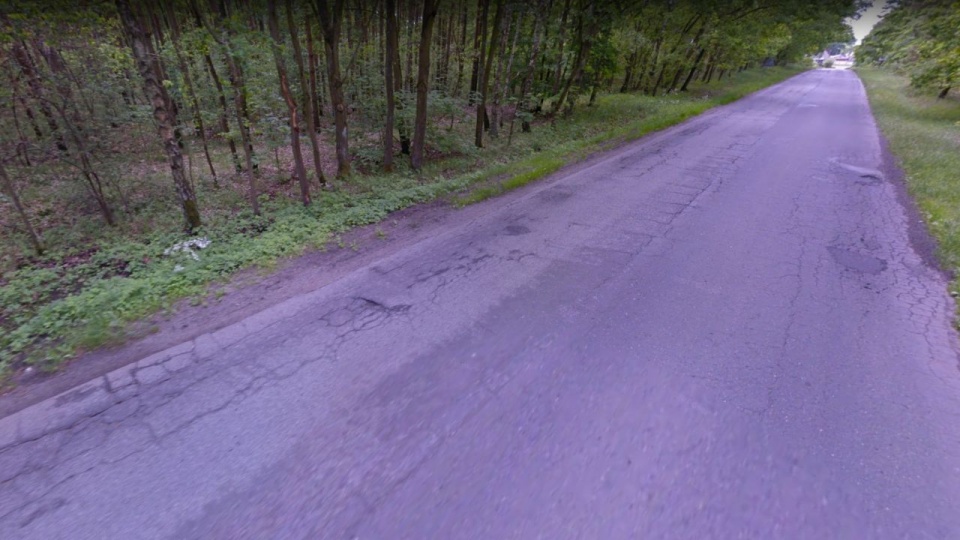 Czterokilometrowy odcinek drogi obok nowej nawierzchni zyska także ciąg-pieszo rowerowy. źródło: https://www.google.com/maps/