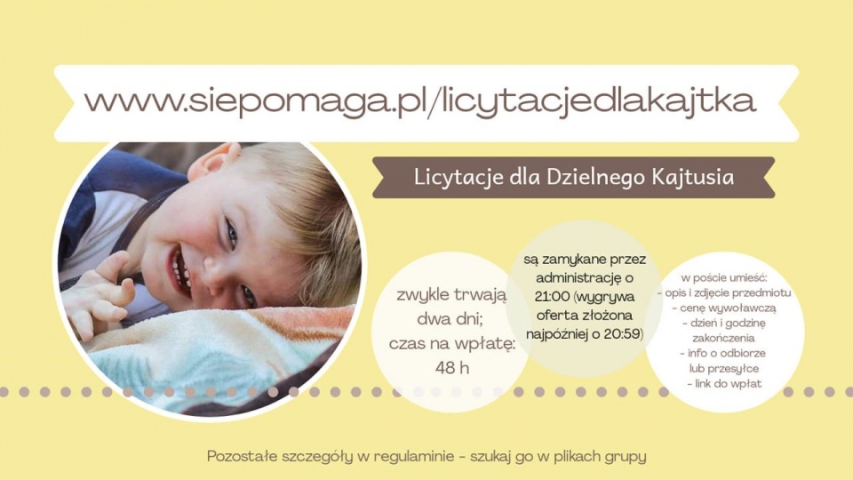 Czas nagli, bo lek trzeba podać zanim Kajetan będzie ważył 13,5 kilograma. Dzięki diecie chłopiec waży 13 kilogramów. źródło: https://www.facebook.com/groups/795855587589481
