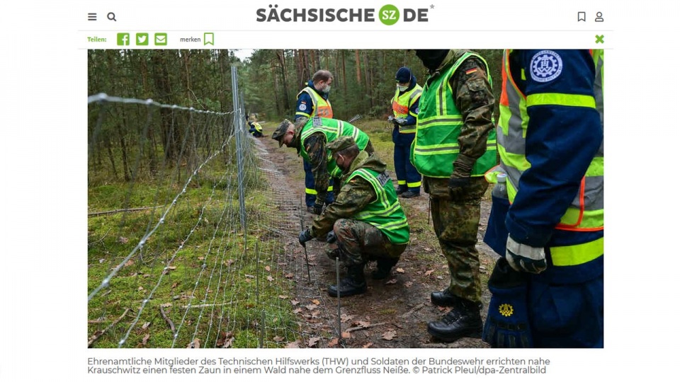 W środę w górnołużyckim Krauschwitz rozpoczęła się budowa stałej bariery. źródło: https://www.saechsische.de/sachsen/maschendrahtzaun-gegen-kranke-schweine-5315765.html