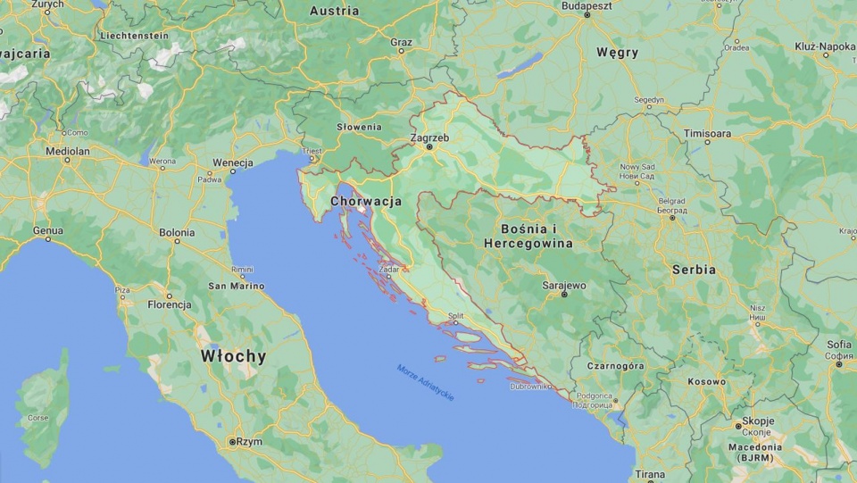 Chorwacja to państwo leżące na pograniczu Europy Środkowej i Europy Południowej. Mat. google.com/maps