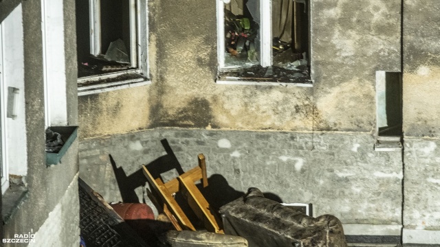 Fot. Wojciech Ochrymiuk [Radio Szczecin] Dwie ofiary pożaru w centrum Szczecina [WIDEO, ZDJĘCIA]