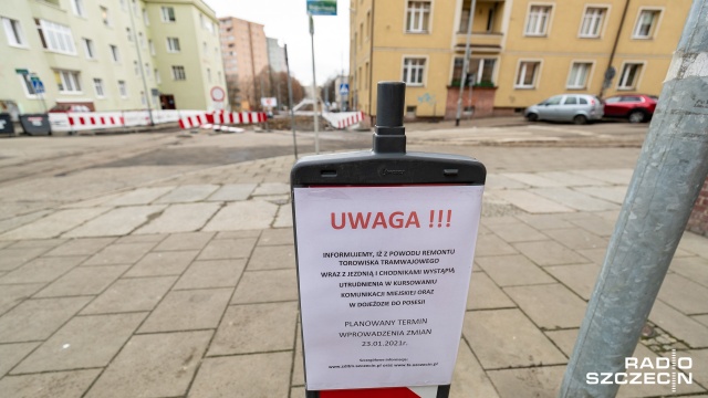 Fot. Robert Stachnik [Radio Szczecin] Wymiana torowisk w centrum Szczecina. Od soboty kolejne zmiany dla kierowców [ZDJĘCIA]