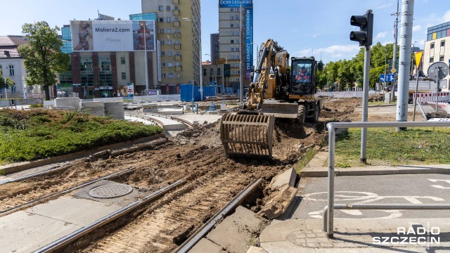 Fot. Robert Stachnik [Radio Szczecin] Remont torowisk w centrum Szczecina. Zmiany dla kierowców [ZDJĘCIA]