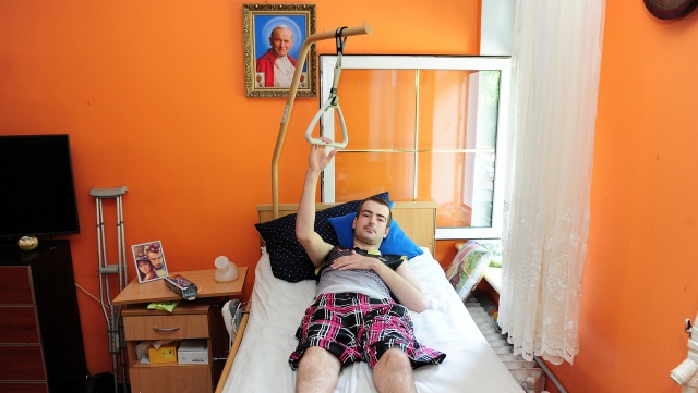 Przygnieciony wózkiem widłowym szuka pomocy Fot. Marcin Kokolus [Radio Szczecin] Częściowo sparaliżowany po wypadku 25-latek zbiera na rehabilitację [WIDEO, ZDJĘCIA]