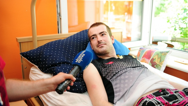 Przygnieciony wózkiem widłowym szuka pomocy Fot. Marcin Kokolus [Radio Szczecin] Częściowo sparaliżowany po wypadku 25-latek zbiera na rehabilitację [WIDEO, ZDJĘCIA]