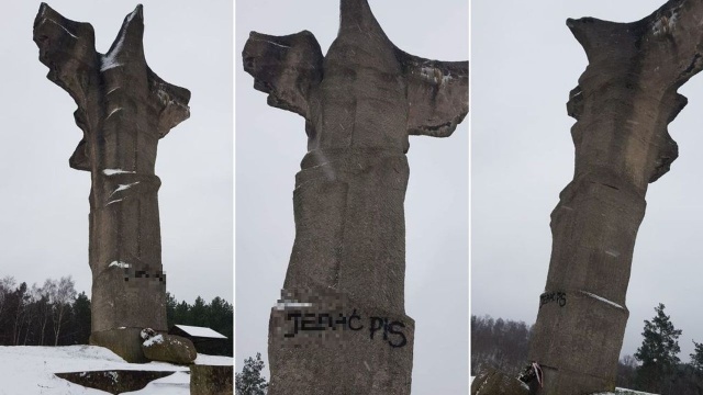 Wulgarne napisy pojawiły się na pomniku orła na Górze Czcibora pod Cedynią oraz na jednym z cedyńskich przystanków.