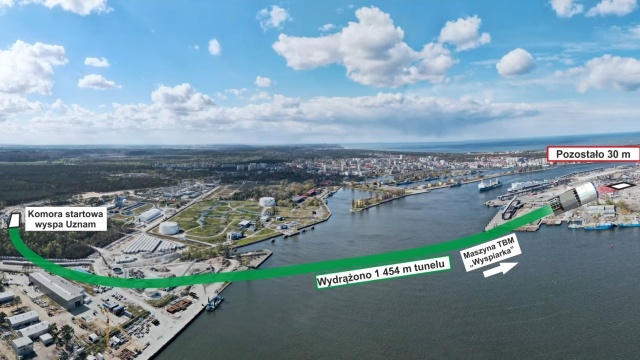 Już tylko 30 metrów ma do pokonania Wyspiarka - tyle zostało do wydrążenia tunelu w Świnoujściu.