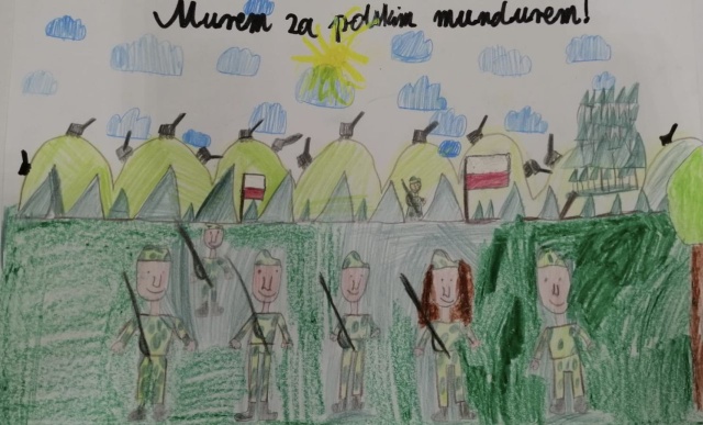 Dzieci z podlaskich szkół dziękują żołnierzom ze Szczecina. Kartki z rysunkami od najmłodszych mieszkających przy granicy z Białorusią trafiły do 12. Szczecińskiej Dywizji Zmechanizowanej.