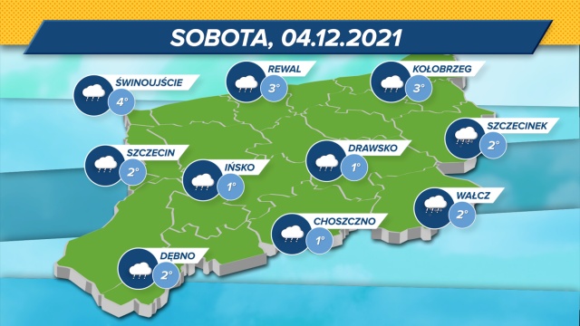 Najcieplej nad morzem, ale w całym regionie dużo chmur i opady deszczu w sobotę.