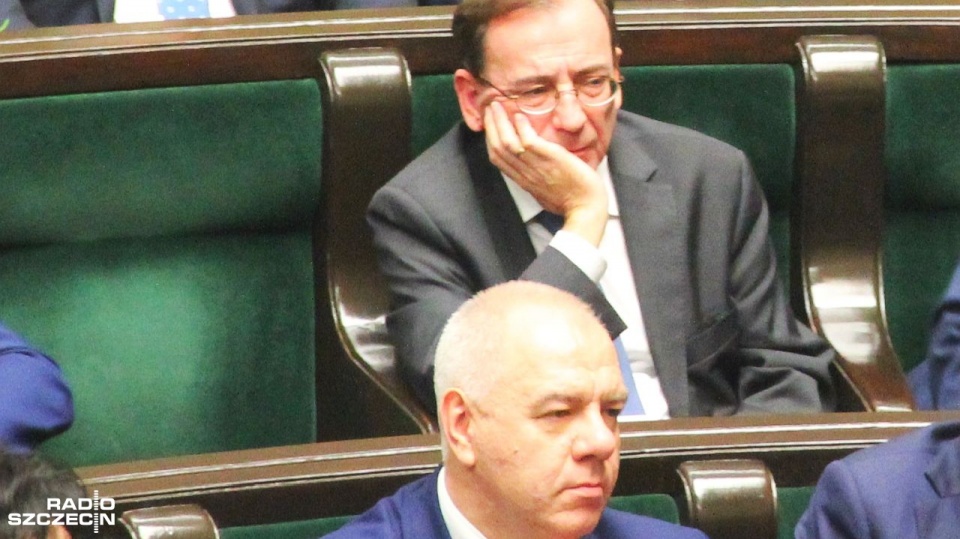 Minister aktywów państwowych Jacek Sasin (poniżej) oraz minister spraw wewnętrznych Mariusz Kamiński. Fot. Piotr Kołodziejski [Radio Szczecin]