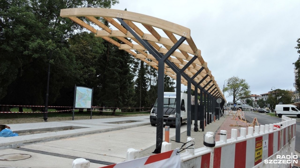 Na miejscu powstały poidła dla zwierząt, jest dostęp do bieżącej wody i odbiór ścieków, który umożliwi powożącym zachowanie czystości. Fot. Joanna Maraszek [Radio Szczecin]