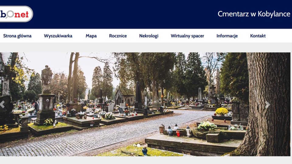 System umożliwia odnalezienie grobu znajdującego się na terenie cmentarza. https://kobylanka.grobonet.com