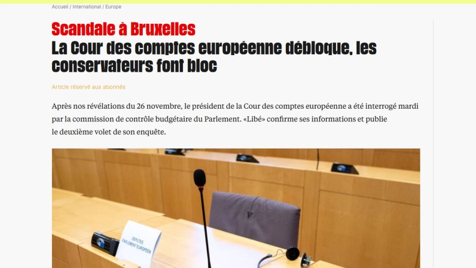 Redaktor naczelny "Libération" nazwał sprawę "bardzo poważną" i stwierdził, że Europejska Partia Ludowa zbudowała "państwo w państwie" w Unii Europejskiej. źródło: https://www.liberation.fr/