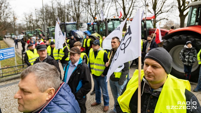 Fot. Robert Stachnik [Radio Szczecin] Protest rolników w Szczecinie i w regionie [WIDEO, ZDJĘCIA]