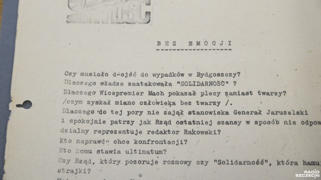 Fot. Kamila Kozioł [Radio Szczecin] Cenne dokumenty "Solidarności" trafiły do Archiwum Państwowego [WIDEO, ZDJĘCIA]