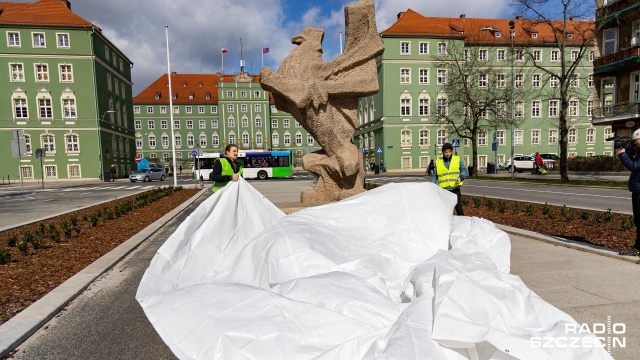 Fot. Robert Stachnik [Radio Szczecin] Artystyczna akcja wsparcia Ukrainy [ZDJĘCIA]